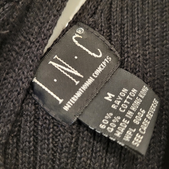 INC International Concepts Black Knit Sweater Tank - Picture 3 of 3